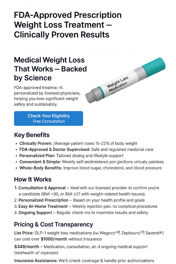 FDA-Approved Prescription Weight Loss Treatment – Clinically Proven Results